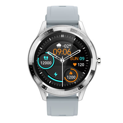 BT5.0 1.28in αδιάβροχος γκρίζος κύκλος Smartwatch IP67 κλήσης Bluetooth